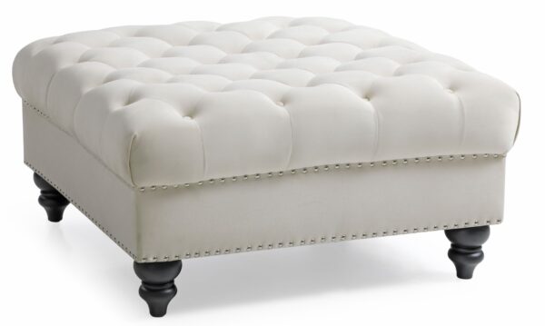 Charming Traditional Ottoman - Ivory