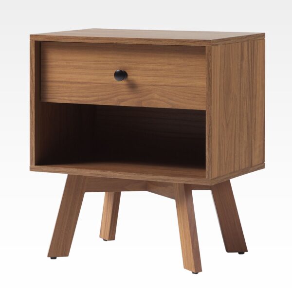 Mid-Century Modern Minimalist 1 Drawer Nightstand - Mocha