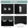 Triangle Bathroom Storage Cabinet With Adjustable Shelves, Freestanding Floor Cabinet For Home Kitchen - Black - Image 4