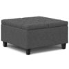 Harrison - Small Square Coffee Table Storage Ottoman - Gray - Image 2