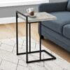 Accent Table, C - Shaped, Modern Convenient Design - Gray - Image 10