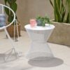 Contemporary Nevada Side Table With Mesh Design - Matte White - Image 5