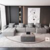 Modern Oversized Modular Sectional Sofa, Sparkling Chenille Fabric Soft Cushion Sofa With 8 Pillows, 8 Pieces Diy Combination Tufted Sofa, No Assembly Required - Gray - Image 13