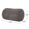 Michael - Modern 4 Foot Cylindrical Suede Bean Bag Chair - Charcoal - Image 4