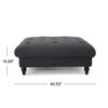 Madrid - Tufted Ottoman With Button Tufting And Turned Feet - Dark Gray - Image 3