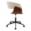 Vintage Mod - Mid-Century Modern Office Chair - Black / Walnut / Cream - Image 2