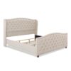 Marcella - King Upholstered Shelter Headboard Bed Set - Sky Neutral Beige - Image 3