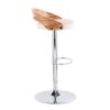 Cassis - Mid-Century Modern Adjustable Barstool With Swivel (Set of 2) - Chrome / Zebra / Cream - Image 3