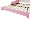 Twin Extending Daybed With LED Lights, Modern Upholstered Princess Daybed With Crown Headboard - Pink - Image 13