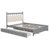 Queen Size Storage Platform Bed With 2 Big Drawers Twin Size Trundle - Gray - Image 7