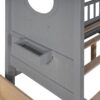 Full Size House Bed With 2 Drawers, Kids Bed With Storage Shelf - Gray - Image 11