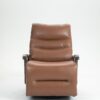 Swivel Rocker Recliner Power Glider Chair With Solid Wood Armrests, Extra Wide Reclining Sofa Chair Upholstered Faux Leather Living Room Single Sofa - Orange - Image 19