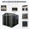 Resin Outdoor Storage Shed Kit Perfect To Store Patio Furniture - Black - Image 8