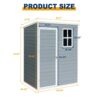 Resin Outdoor Storage Shed Kit-Perfect To Store Patio Furniture - Gray - Image 9