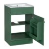 20" Bathroom Vanity With Sink, Freestanding Cabinet With Door Shelf And Adjustable Shelf, And Ceramic Construction - Green - Image 15