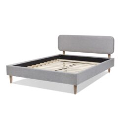 Diego - Queen Low Upholstered Platform Bed - Light Gray