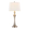 Flint - Contemporary Table Lamp Built In USB Port (Set of 2) - Nickel / White Slub - Image 3