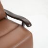 Swivel Rocker Recliner Power Glider Chair With Solid Wood Armrests, Extra Wide Reclining Sofa Chair Upholstered Faux Leather Living Room Single Sofa - Orange - Image 16