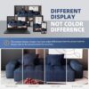Modern Oversized Modular Sectional Sofa With 2 Chaise Lounge And 2 Armrest, Sparkling Chenille Fabric Soft Cushion Sofa With 4 Pillows, 4 Pieces Diy Combination Tufted Sofa, No Assembly Required - Blue - Image 12
