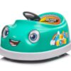 Bumper Car For Kids, 12V Dual Drive 1-6 Years Old Children's Electric Car With Pushrod Dinner Plate USB Bt Music Rocking Horse Mode Anti-Collision Bumper Ride On Car - Green - Image 9