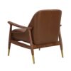 Accent Chair With Cushioned Seat, Brass Tipped Legs - Dark Brown - Image 11