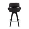 Cosmo - Contemporary Fixed Height Counter Stool With Swivel And Round Footrest (Set of 2) - Black - Image 5