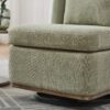 Modern Cushioned Armless Metal Base 360 Degree Swivel Chair With Pillow, Suitable For Living Room, Family Room, Bedroom, Lounge Area, Office Pale - Green - Image 8