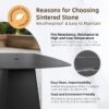 5 Piece Outdoor Pedestal Dining Set, Rounded Square Table With Flared Base And 4 Swivel Rockers - Ember Black - Image 5