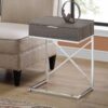 Accent Side Table, Storage Drawer, Contemporary - Taupe - Image 4