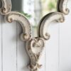 Artistic Diamond Scrollwork Mirror, Home Accent Mirror For Living Room, Entryway, Bedroom, Office - Antique White - Image 7