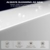 59" Freestanding Solid Surface Bathtub, Luxury Man-Made Stone Resin Freestanding Soaking Bathtub With Overflow And Pop-Up Drain For Contemporary Bathroom 22S03-59Gw - Glossy White - Image 8