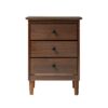 Classic 3 Drawer Solid Wood Nightstand - Walnut - Image 4