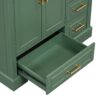 Traditional Bathroom Vanity With Resin Sink Combo Set, Bathroom Cabinet With Two Doors And Four Drawers - Green - Image 24