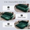 King Pull Out Sofa Bed, 3 In 1 Velvet Convertible Sleeper Sofa With Nailhead Trim & Rolled Arm, Multi Functional Sofa Bed For Living Room, Bedroom, Apartment, Office - Green - Image 7