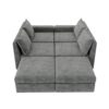 Chenille Modular Sectional Sofa, U Shaped Reversible Couch, Free Combination, 6 Seat Sleeper Sofa Bed With Ottoman, Convertible Oversized Indoor Furniture - Gray - Image 4