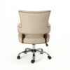 Zealous - Upholstered Office Chair With Curved Arms And Nailhead Accents - Wheat - Image 7