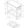 Accent End Table, 2 Tier, Storage Drawer, Transitional - Walnut - Image 5