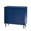 Side Cabinet With Adjustable Shelves And Geometric Door Panels - Navy Blue - Image 9