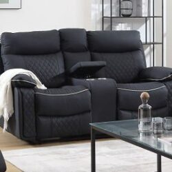 Stationary Loveseat - Black