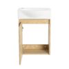 Modern 16" Bathroom Vanity Sink Combo With Ceramic Sink And Cabinet For Small Spaces - Oak - Image 18