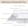 Carrara Marble Design Elegant Bathroom Vanity Top With Undermount Sink - White - Image 10