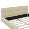 Queen Size Upholstered Platform Bed With Thick, Grounded Bed With Solid Frame - Beige - Image 5