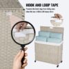 Laundry Hamper With Lid PE Rattan Powder Coating Frame Clothes Hampers With 2 Removable Bags, Wheels, 160L - Gray - Image 9
