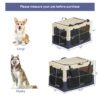 Dog Crates For Dogs, Adjustable Cover By Spiral Iron Pipe, Strengthen Sewing Dog Travel Crate, 3 Door Design - White / Blue - Image 2