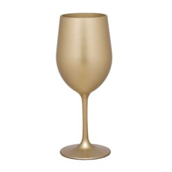 Leadingware Metallic Plastic Wine Glasses (Set of 4), Bpa Free, Unbreakable 12Oz Acrylic Wine Glasses - Gold