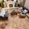 30 Pieces Interlocking Deck Tiles Striped Pattern Acacia Hardwood 12" X 12" Outdoor Flooring - Teak / Yellow - Image 11