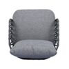 4 Piece Outdoor Patio Furniture Set, Metal Chairs With Woven Rope U Shaped Backrest, Outdoor Conversation Set With Thick Cushions And Coffee Table For Garden, Poolside, Balcony - Black / Gray - Image 17