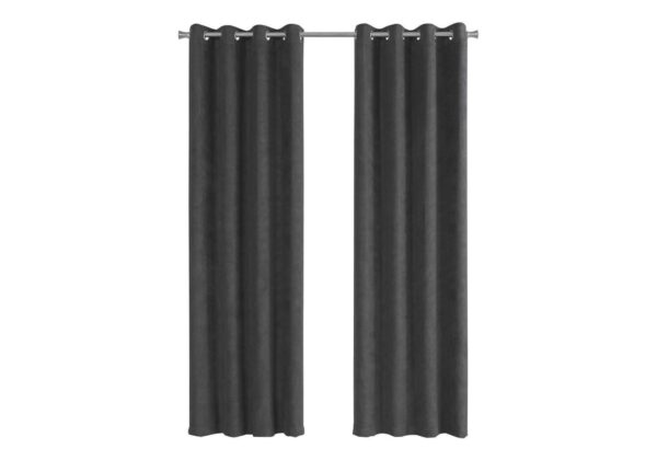 2 Pieces Set, Curtain Panel, Room Darkening, Grommet, Versatile Use - Dark Gray