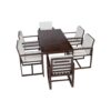 Patio Dining Set Outdoor Dining Table And Chair Set With And Removable Cushions For Patio, Backyard, Garden - Dark Brown - Image 14