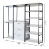 Fiona - Freestanding 3 Tower Wood Closet System With Metal Frame 7 Shelf Walk - White - Image 3